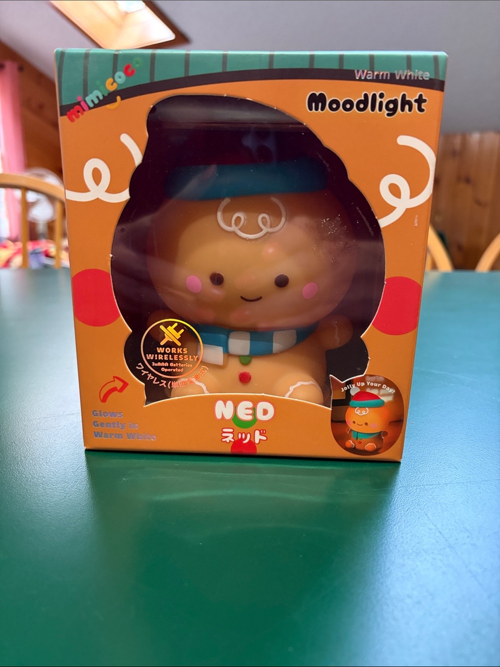 NIB Mimicoco 'Ned' The Gingerbread Warm White Kids Night Light